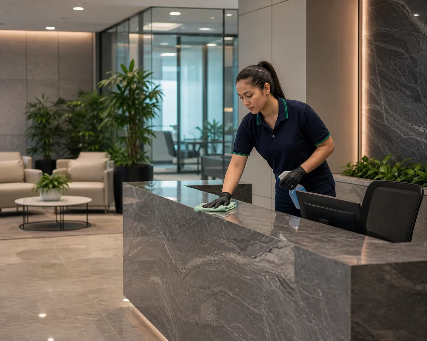 Gym reception sanitising Wetherill Park — ANZ