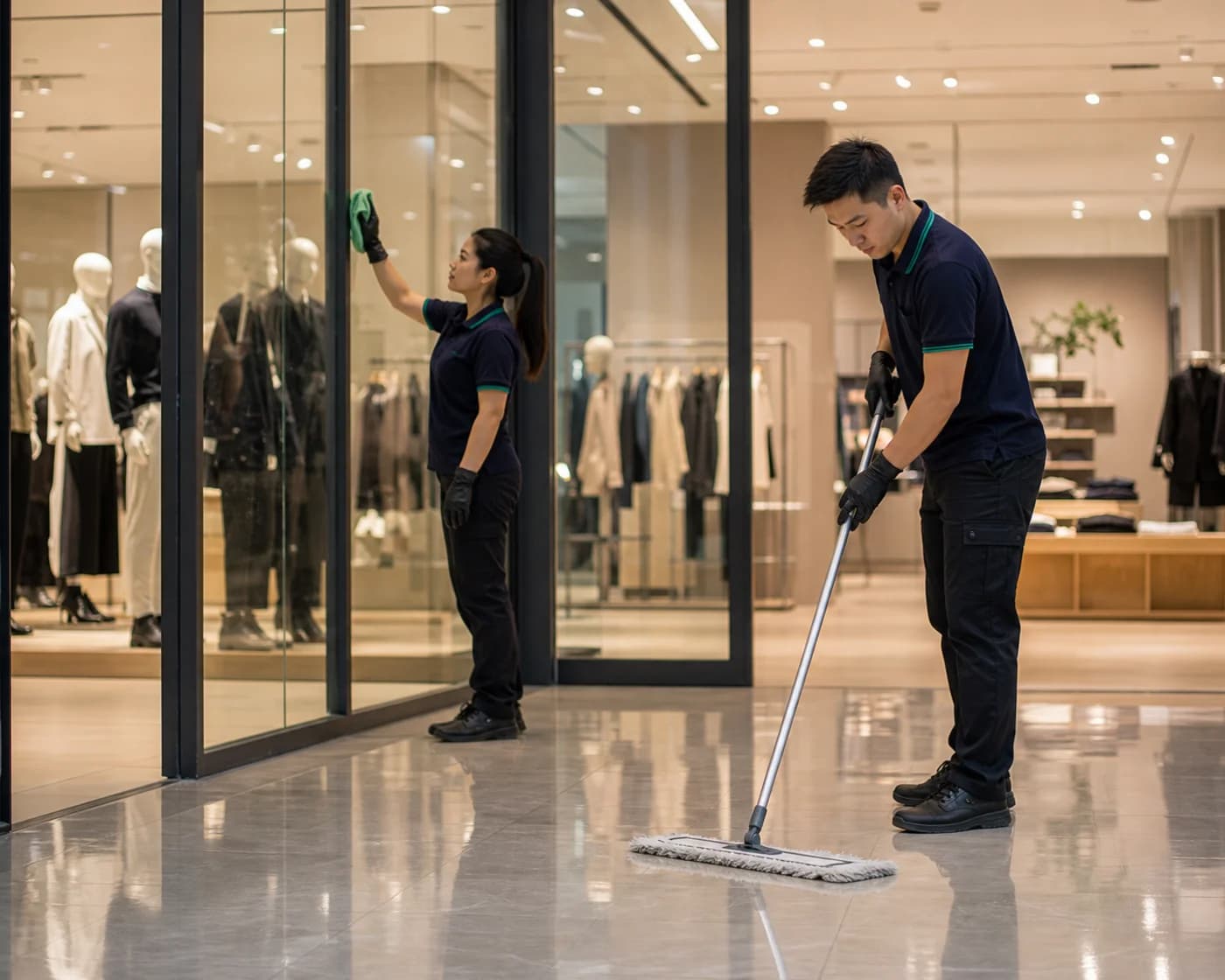 Retail storefront glass cleaning Wetherill Park — ANZ